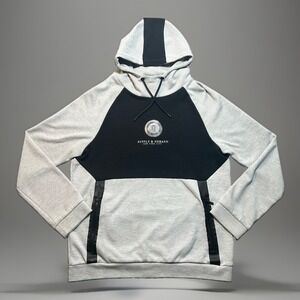 Supply & Demand New York City Hoodie Mens XXL Grey Black Colorblock Crest Fleece